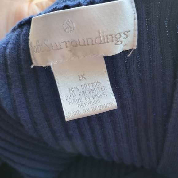 Soft Surroundings Button Up Ribbed Dark Blue Cardigan Women's Size 1X - Picture 4 of 8